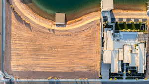 Bird's eye view of a large body of water