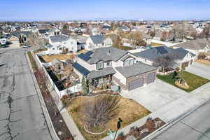 Aerial view of residential area