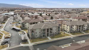 Aerial view of a mountainous background