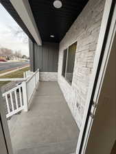 View of covered porch