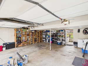 Garage attached to home and a garage door opener