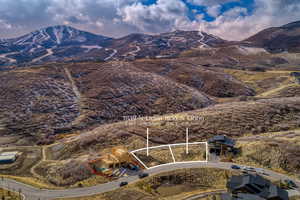 Aerial view of a mountainous background