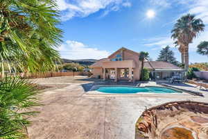 View of pool featuring patio surround