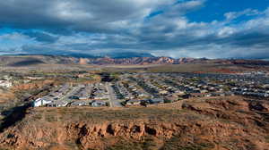 Mountain view with nearby suburban area
