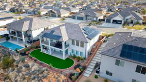 Aerial perspective of suburban area