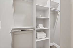 View of walk in closet