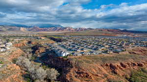 View of mountain backdrop with nearby suburban area