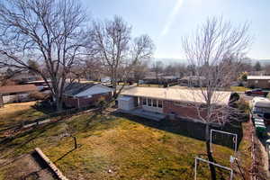 Aerial view of residential area
