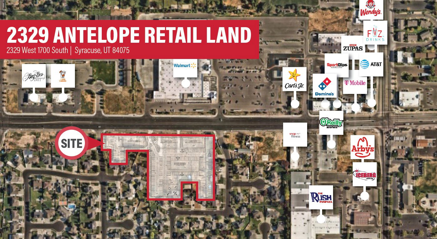 Aerial map of property and surrounding area