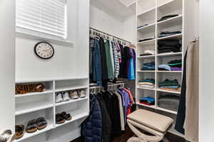 View of walk in closet