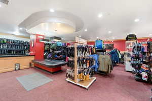 Miscellaneous room with crown molding and recessed lighting