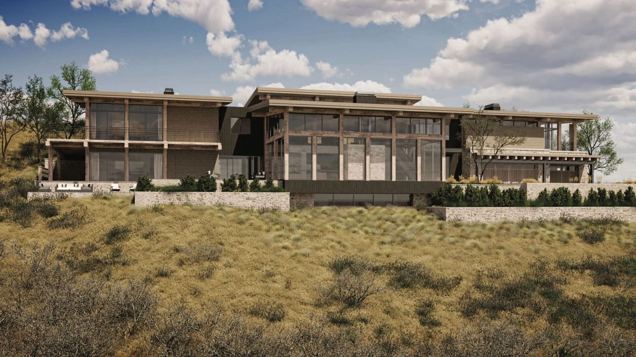 Rear view of house with a sunroom