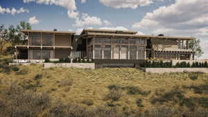 Rear view of house with a sunroom
