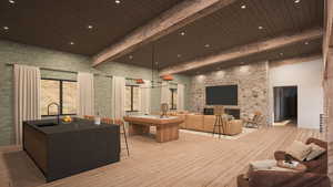 Community lobby featuring a sink and recessed lighting