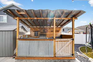 View of patio / terrace with a trampoline