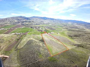 Bird's eye view of a mountain backdrop