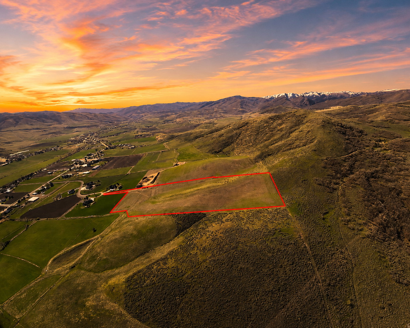 Expansive undeveloped land parcel with marked boundaries