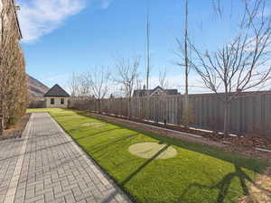 View of fenced yard
