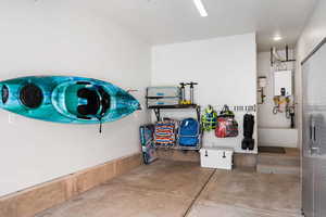 Garage featuring recessed lighting