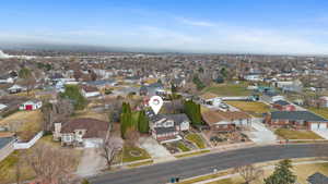 Aerial view of residential area
