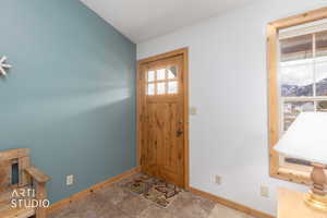 Entryway with baseboards