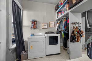 Laundry area with washing machine and dryer