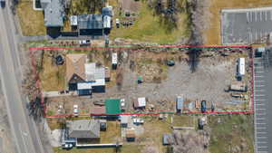 Aerial view of property's location featuring property boundaries highlighted