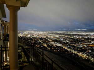 Balcony with a view of city