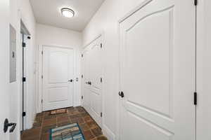 Entryway with stone finish floors