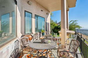 Balcony with outdoor dining area
