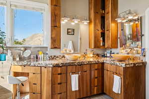 Full bathroom with double vanity
