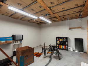 Workshop in back of garage