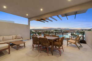 View of patio with outdoor lounge area