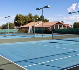 View of tennis court
