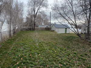 South facing view of backyard