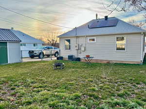 Backyard view of house