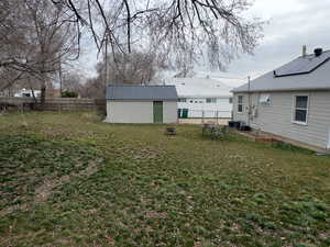 South facing view of backyard