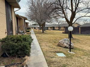 View of yard featuring a residential view