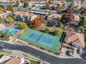 Aerial view of residential area