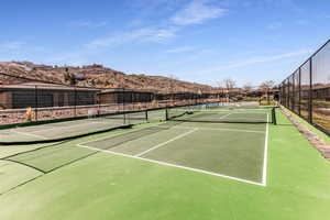 View of tennis court