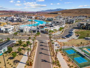 Bird's eye view of a mountain backdrop