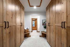 Corridor with light carpet