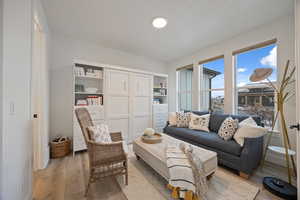 Living area featuring wood finished floors