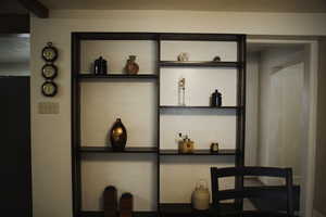 Informal dining area accent wall