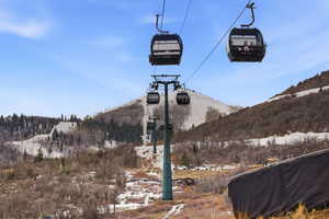 Exterior view of mountains and a garage door opener