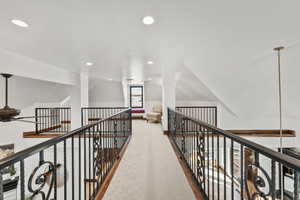 Bridge to 2nd Level Guest Suite and recessed lighting