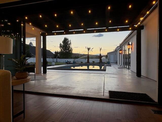 View of patio with Panel Door Open for outdoor living