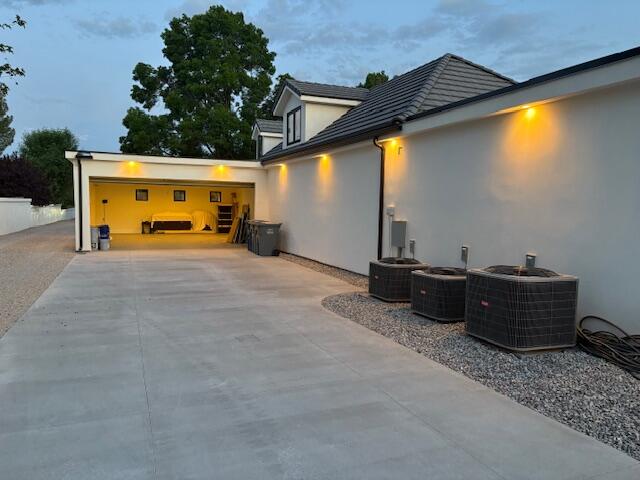 View of home primary 2 car garage