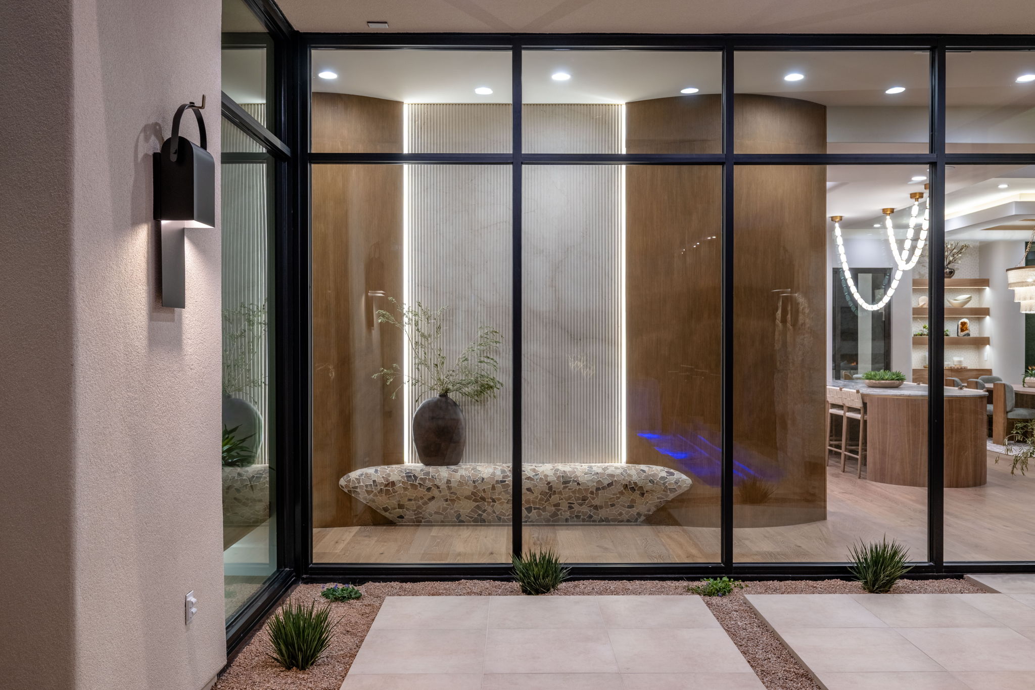 Bathroom featuring recessed lighting and tile patterned flooring