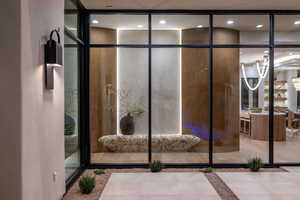 Bathroom featuring recessed lighting and tile patterned flooring